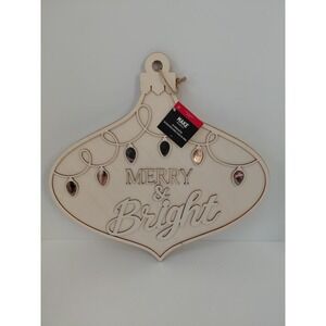 DIY Merry & Bright Christmas Wood Decor Ornament Make Market NEW